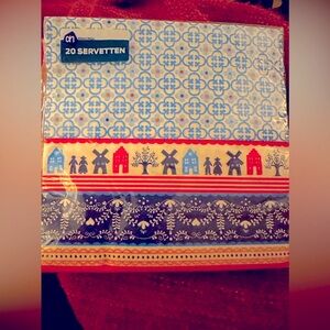 NWT NIB Large Albert Heijn Dutch Holland Motif   20 3-layers 3 Ply Paper Napkins